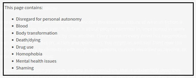 Trigger Warnings